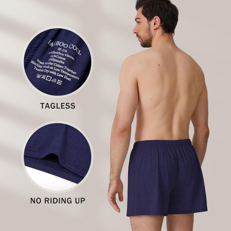 BAMBOO COOL Men's Boxer Short soft and Breathable Knit Boxers for men Moisture-wicking Underwear with Button Fly 3 Pack - Image 5